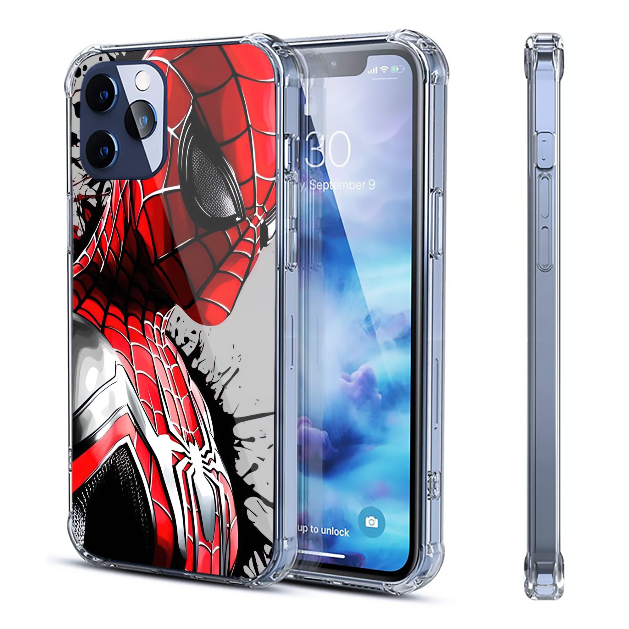 （画像用） Spider Man スパイダーマン 【iPhone 12シリーズ対応】透明スマホケース（クリアソフトケース）